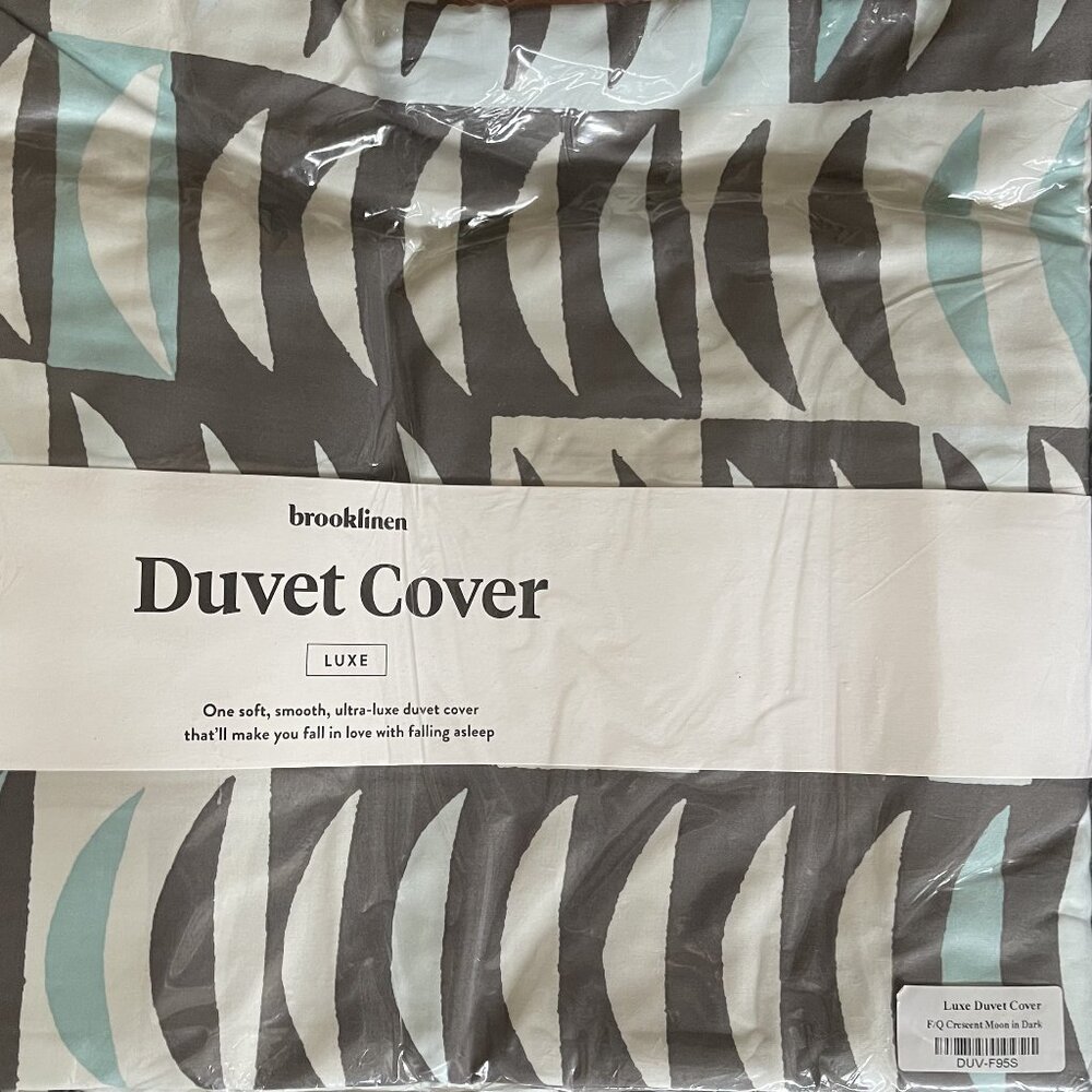 Brooklinen Luxe Duvet Cover, Color - Crescent Moon in Dark, Size - Full/Queen - Picture 2 of 2